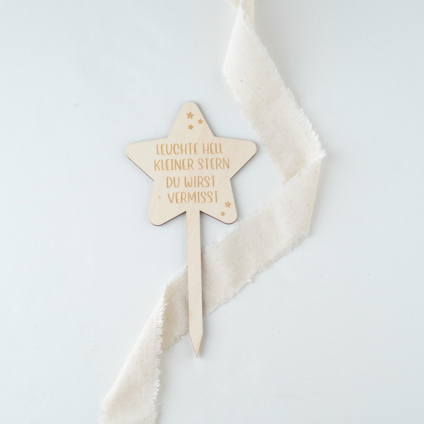 Personalisierter Grabstecker – Stern mit Spruch & Wunschnamen für Sternenkinder geliebte Menschen - lalunechild