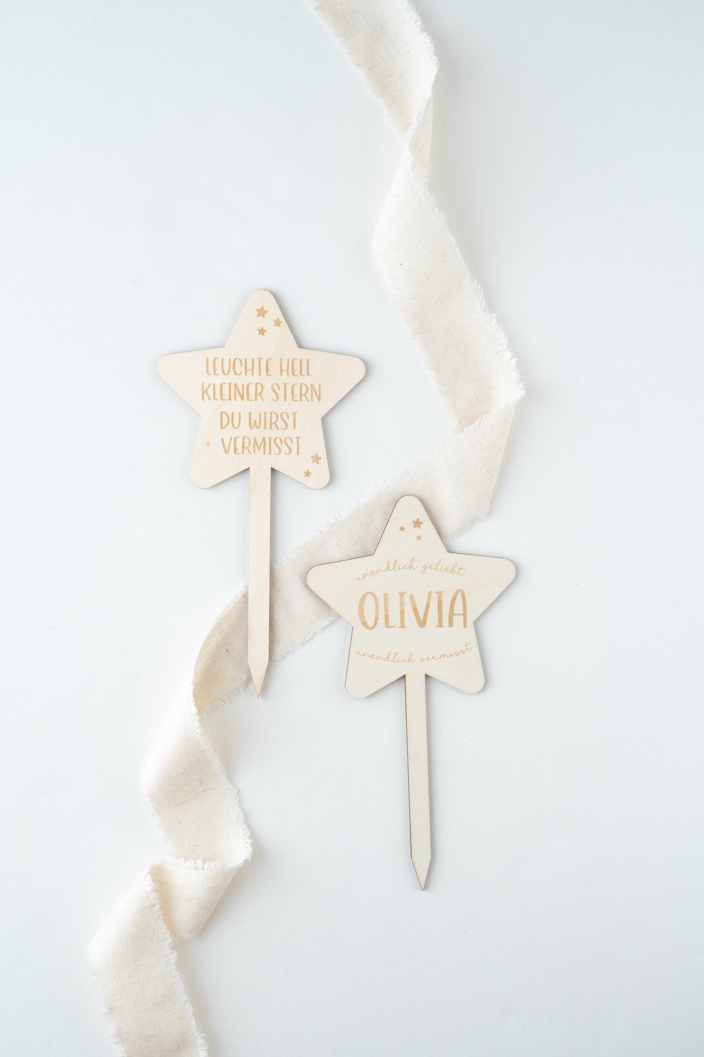 Personalisierter Grabstecker – Stern mit Wunschnamen