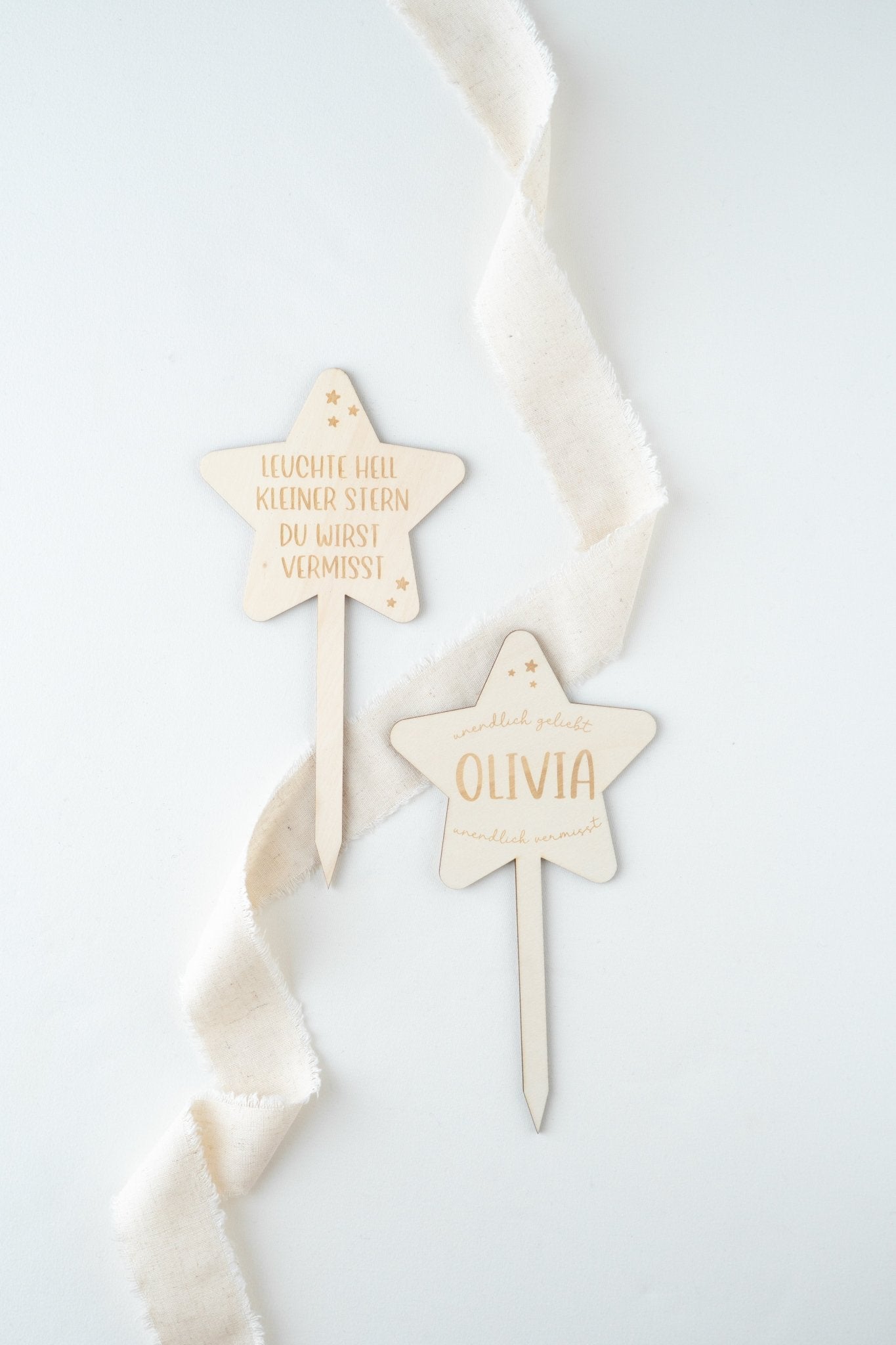 Personalisierter Grabstecker – Stern mit Wunschnamen - lalunechild