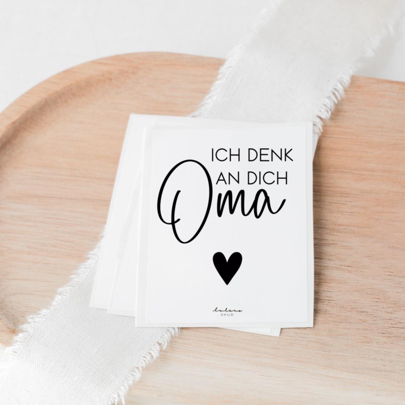 Aufkleber Grabkerze Oma – Ich denk an dich Oma