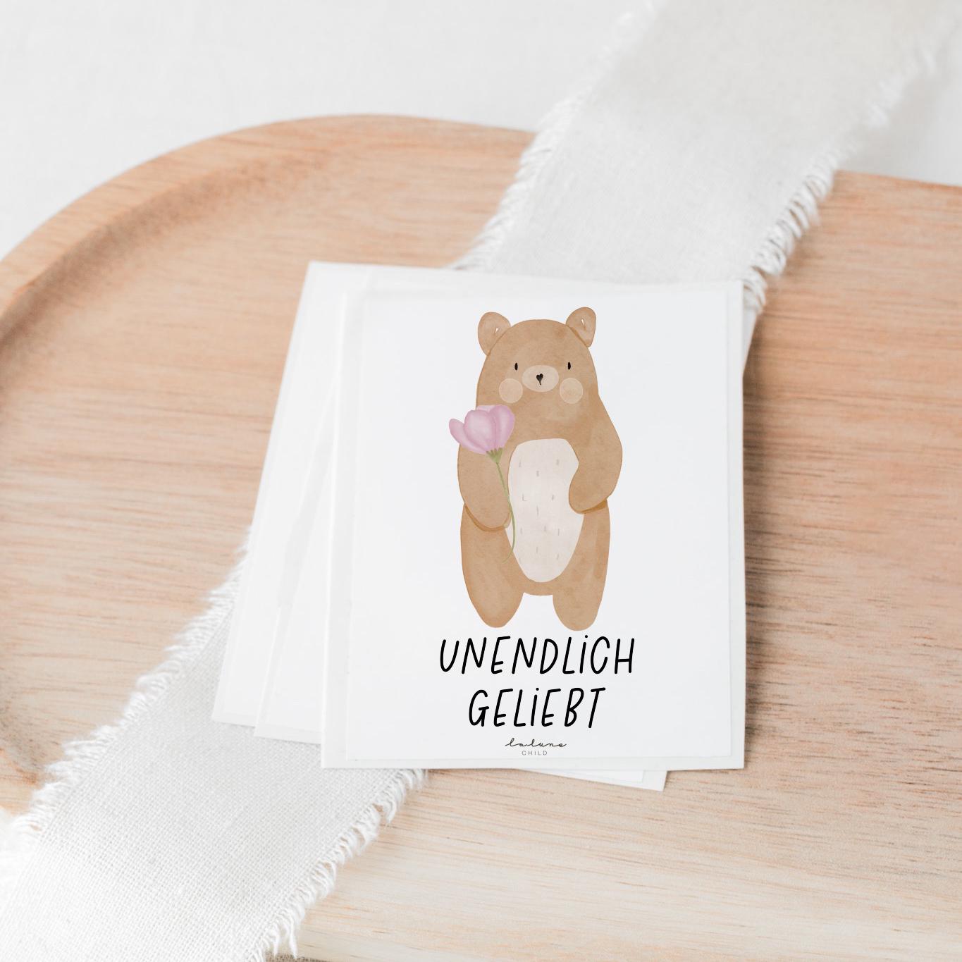 Aufkleber Grabkerze Bär – Unendlich geliebt