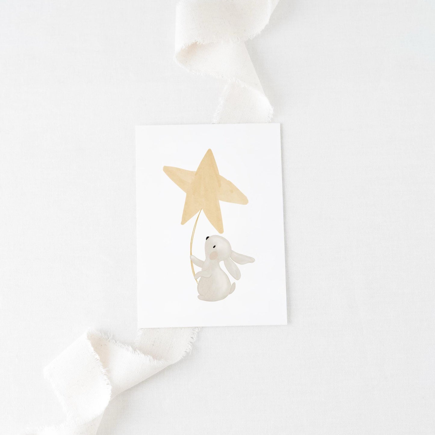 Hase Postkarte Stern Sternenkind Geburtstag A6