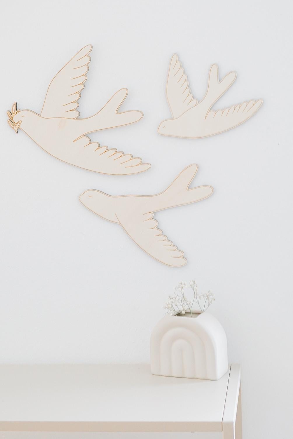 Tauben Wanddeko Holz