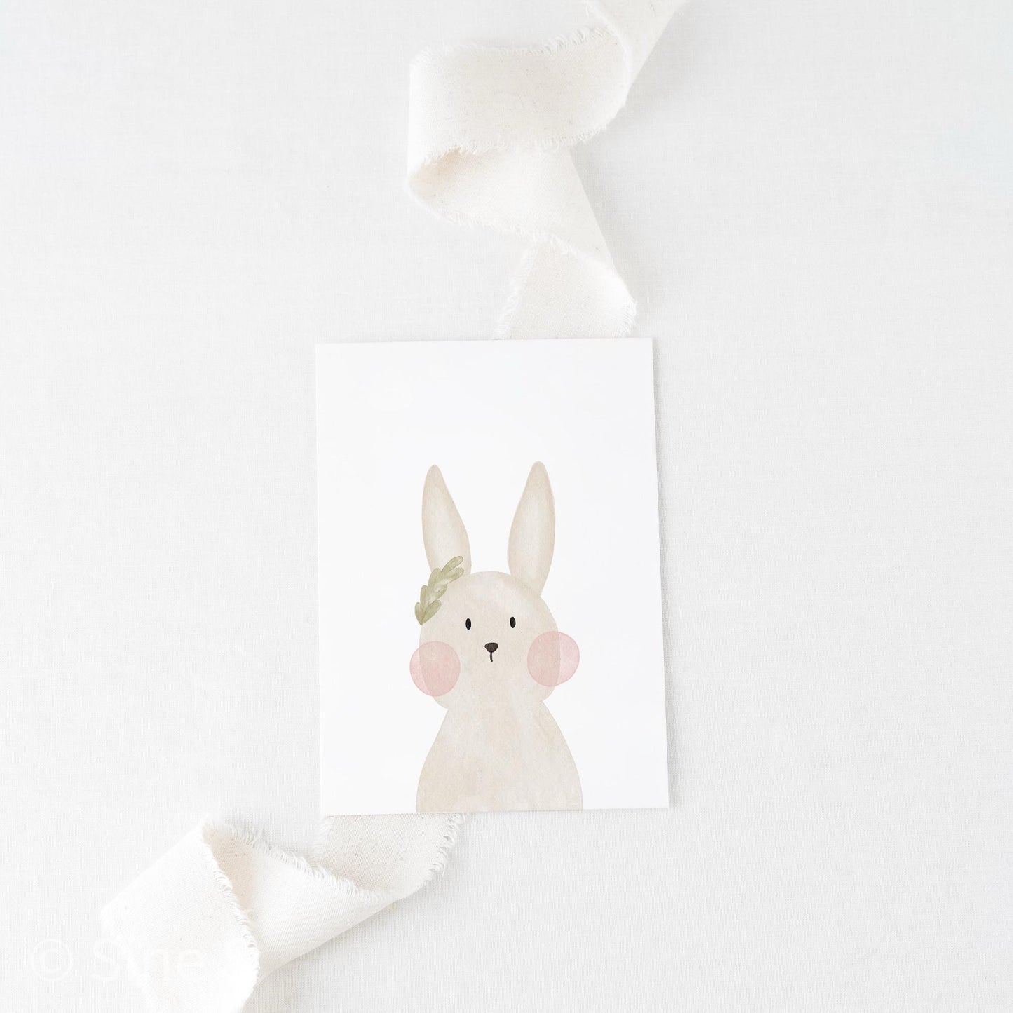 Postkarte Hase A6 Aquarell mit Spruch „frohe Ostern“ Osterkarte