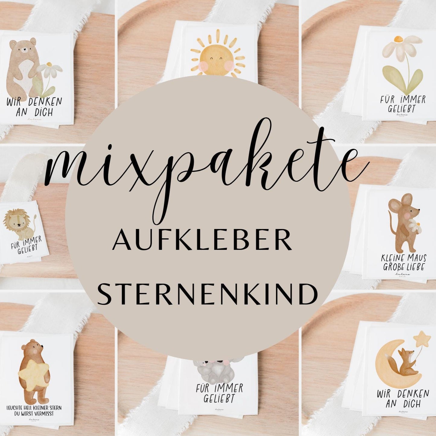 Aufkleber Grabkerzen Mixpaket Sternenkind
