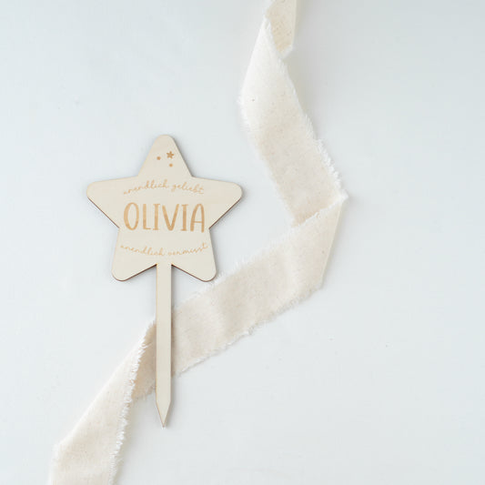 Personalisierter Grabstecker – Stern mit Wunschnamen
