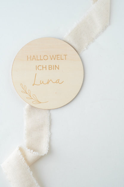Holzschild Baby Geburt