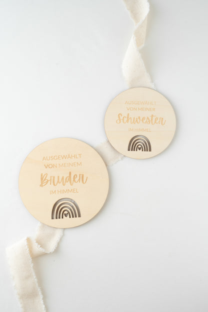 Holzschild Baby Regenbogenbaby