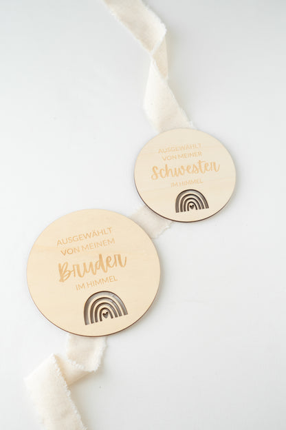 Holzschild Baby Regenbogenbaby