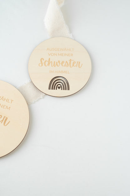 Holzschild Baby Regenbogenbaby