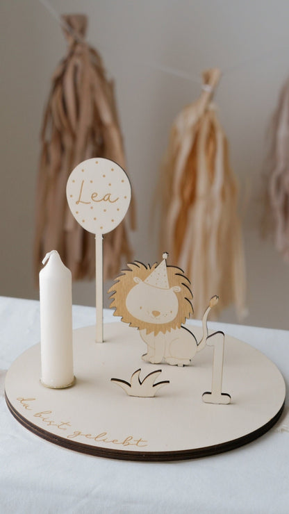 Kerzenteller Geburtstagsteller Löwe Personalisiert