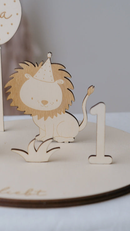 Kerzenteller Geburtstagsteller Löwe Personalisiert