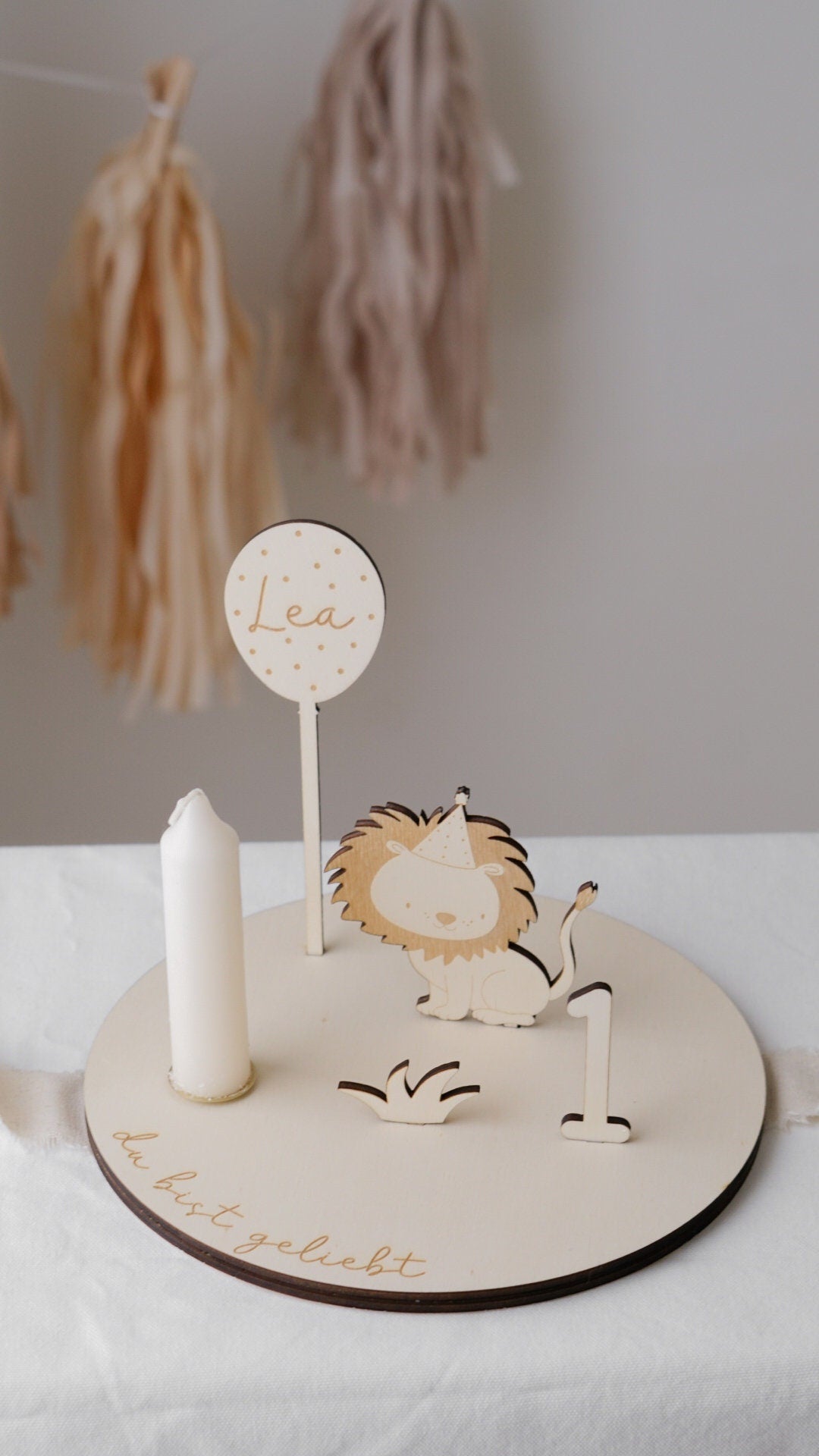 Kerzenteller Geburtstagsteller Löwe Personalisiert