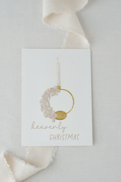 Weihnachtskarte Himmliche Weihnachten mit Kerze A6 Postkarte Weihnachten Geschenk Postkarte Weihnachtlich Weihnachten Himmel