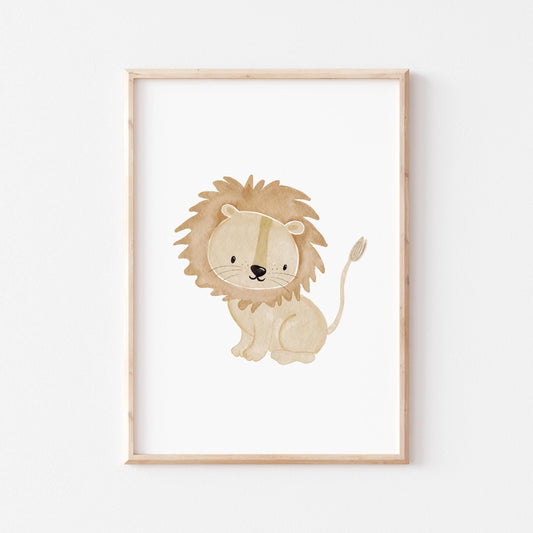 Löwe Poster Safari Kinderzimmer Lalunechild
