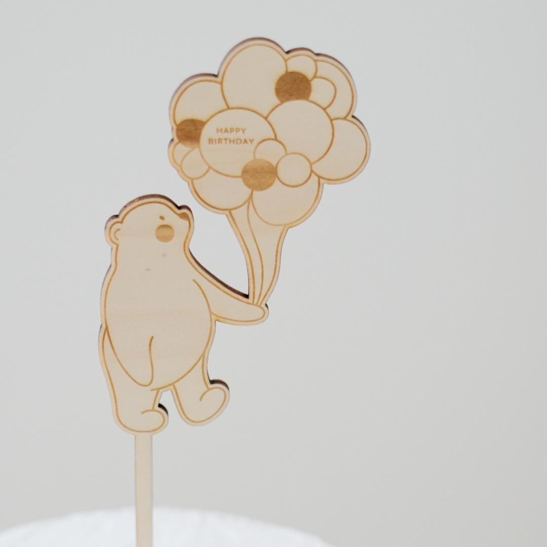Caketopper Bär mit Luftballons