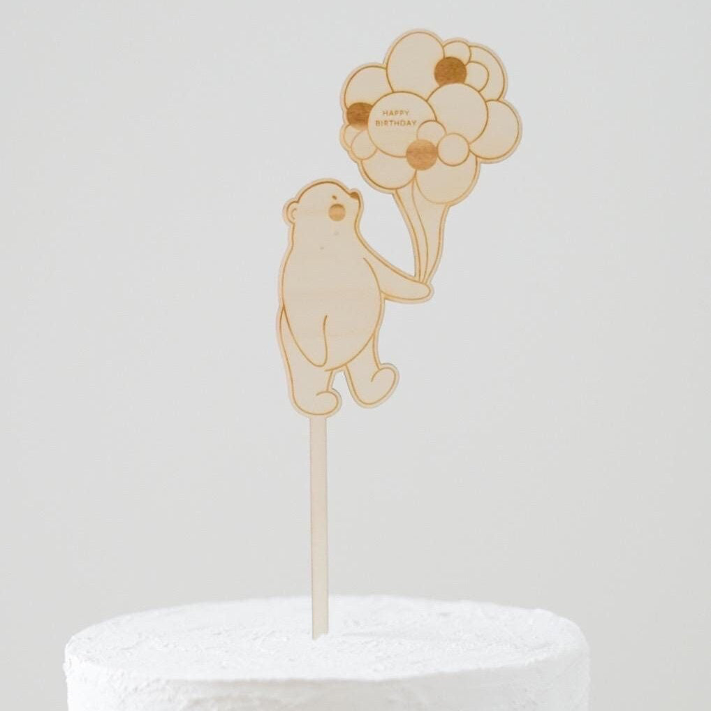 Caketopper Bär mit Luftballons