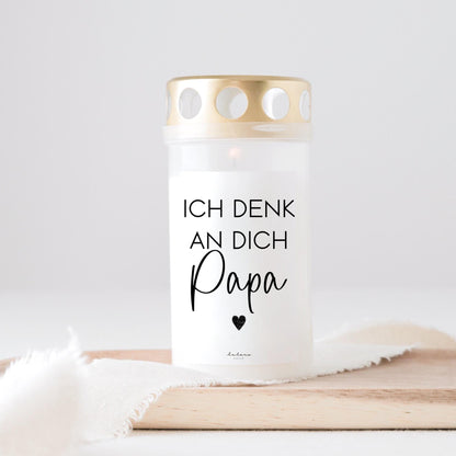 Papa Grabkerze Ich denk an dich schlicht trauer Beerdigung