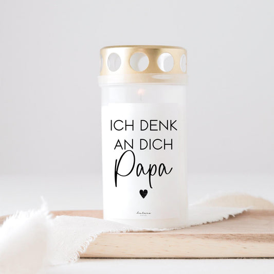 Papa Grabkerze Ich denk an dich schlicht trauer Beerdigung