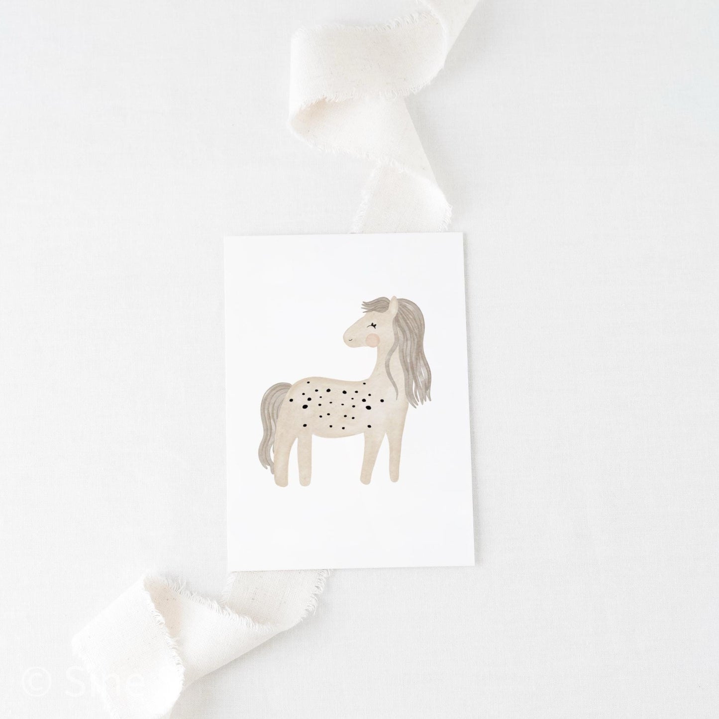 Postkarte Pferd gepunktet