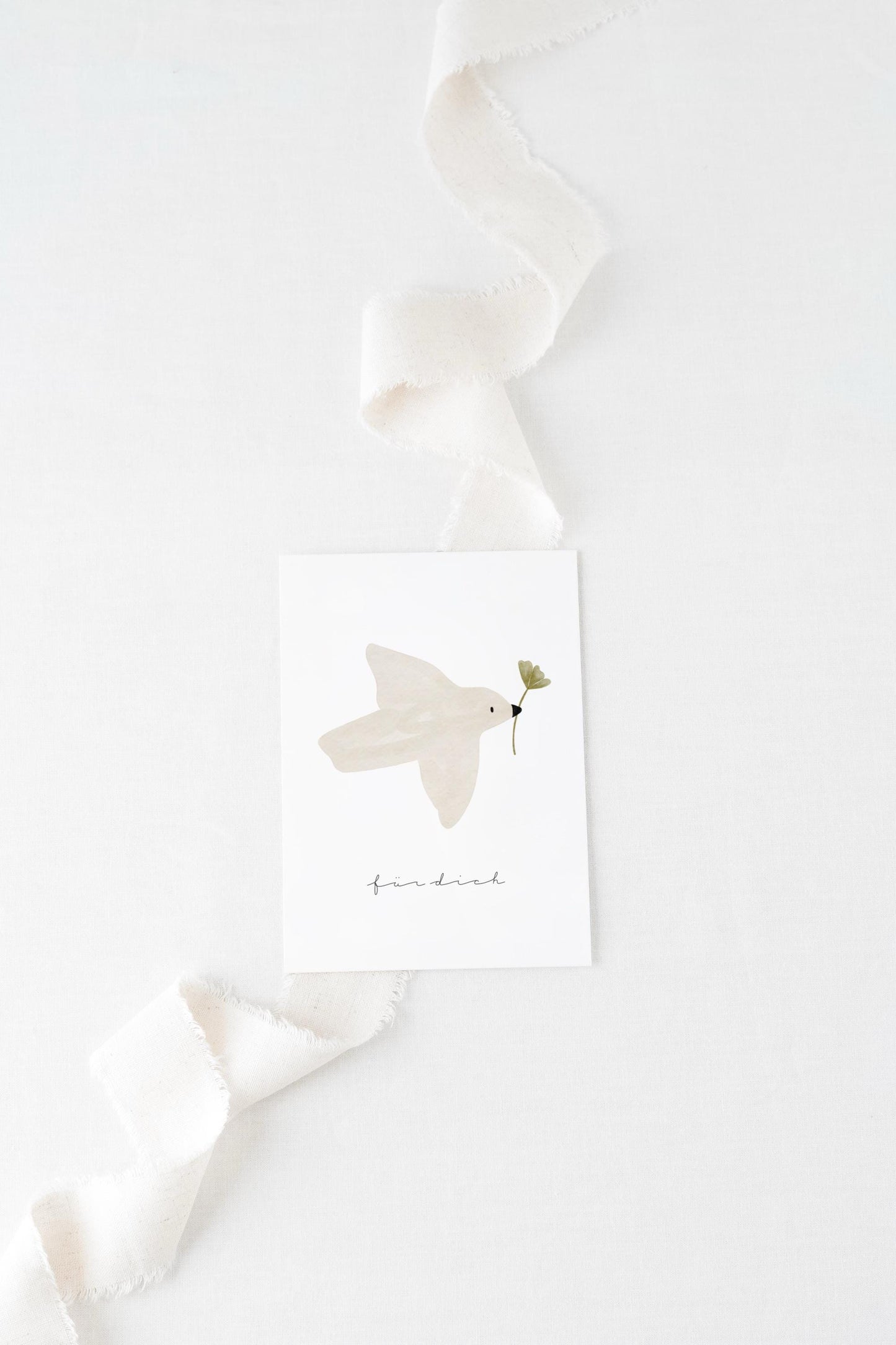 Postkarte „Taube mit Zweig“ – Aquarell mit Spruch „für dich“ | A6