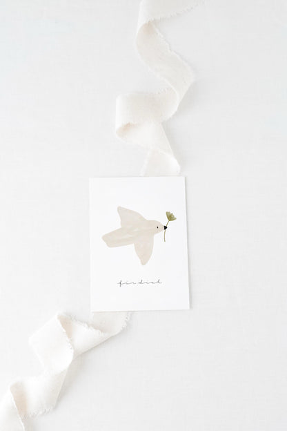 Postkarte „Taube mit Zweig“ – Aquarell mit Spruch „für dich“ | A6