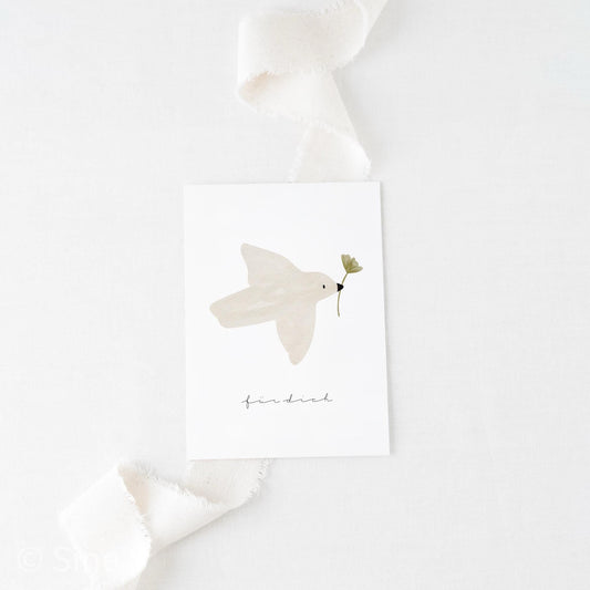 Postkarte „Taube mit Zweig“ – Aquarell mit Spruch „für dich“ | A6