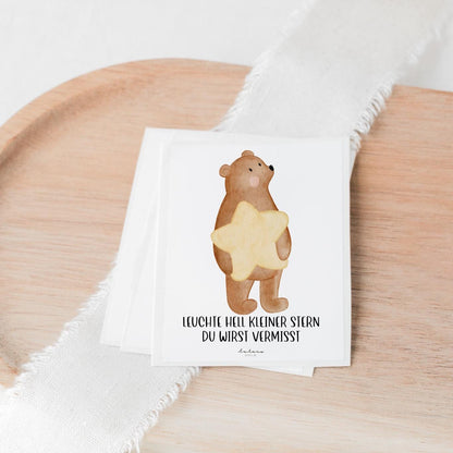 Grabkerzen Sticker Bär mit Stern – Leuchte hell kleiner Stern, du wirst vermisst | Erinnerung für Grabkerze Sternenkind