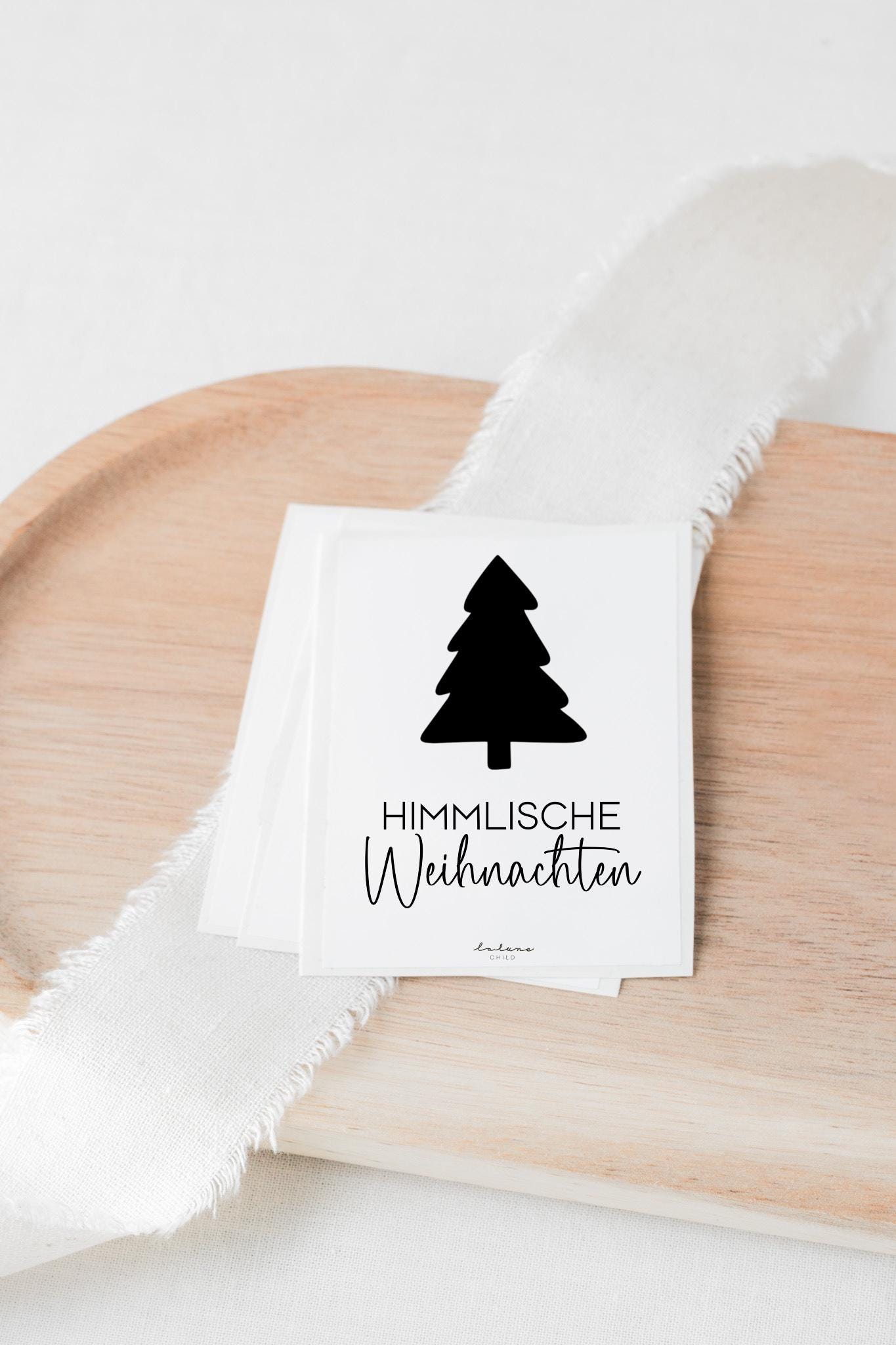 Sticker für Grabkerze mit Spruch „Himmlische Weihnachten“ Gedenkkerze Trauerkerze