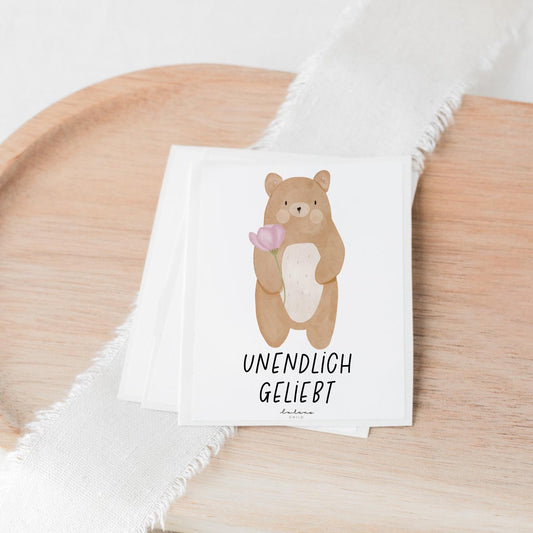 Aufkleber Grabkerze Bär – Unendlich geliebt