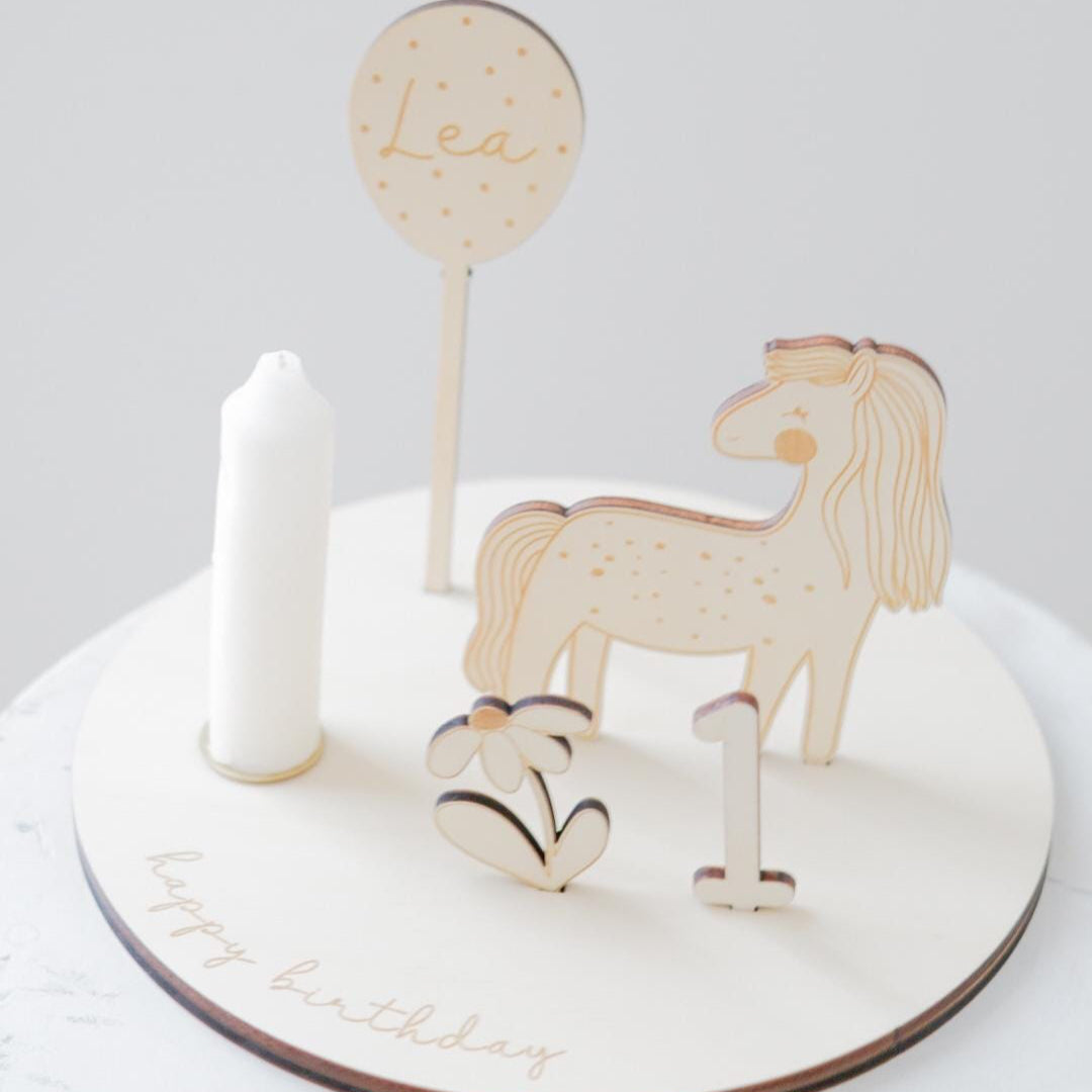 Geburtstagsteller Pferd Bauernhof Kerzenteller Geburtstagsparty