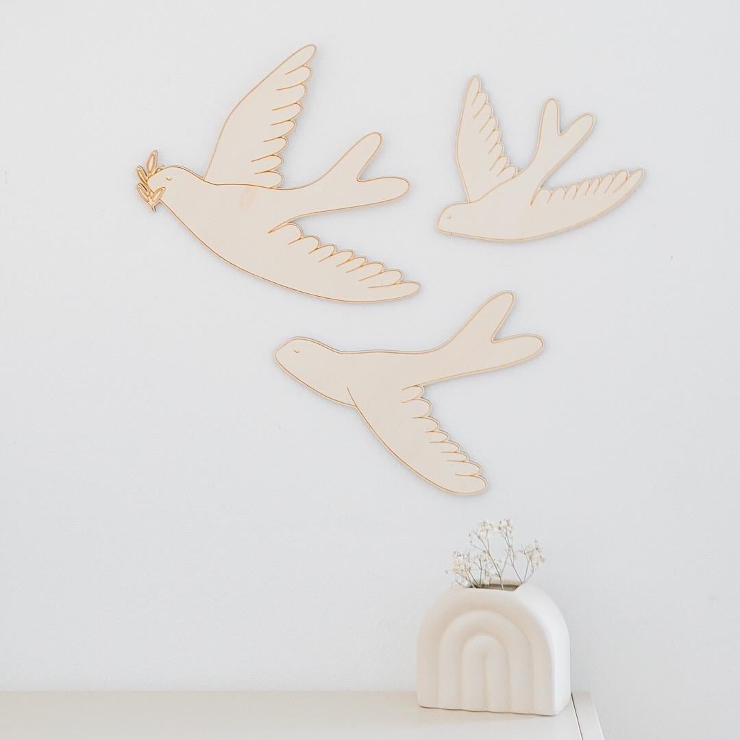Tauben Wanddeko Holz