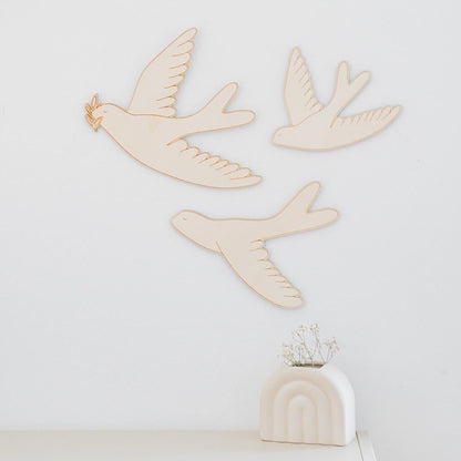 Tauben Wanddeko Holz