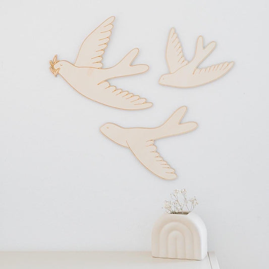 Tauben Wanddeko Holz