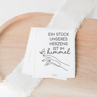 Aufkleber Grabkerze Schmetterling mit Spruch