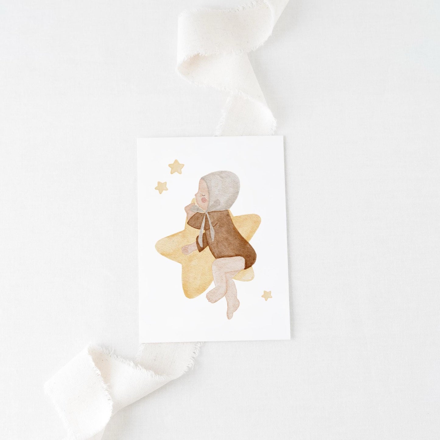 Trauerkarte Kind mit Stern A6 Postkarte ohne Spruch Trauerkarte Sternenkind  Aquarell Trauerkarten Set