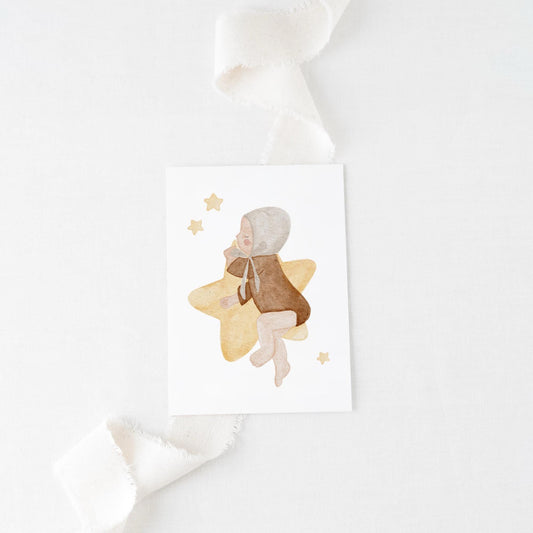 Trauerkarte Kind mit Stern A6 Postkarte ohne Spruch Trauerkarte Sternenkind  Aquarell Trauerkarten Set