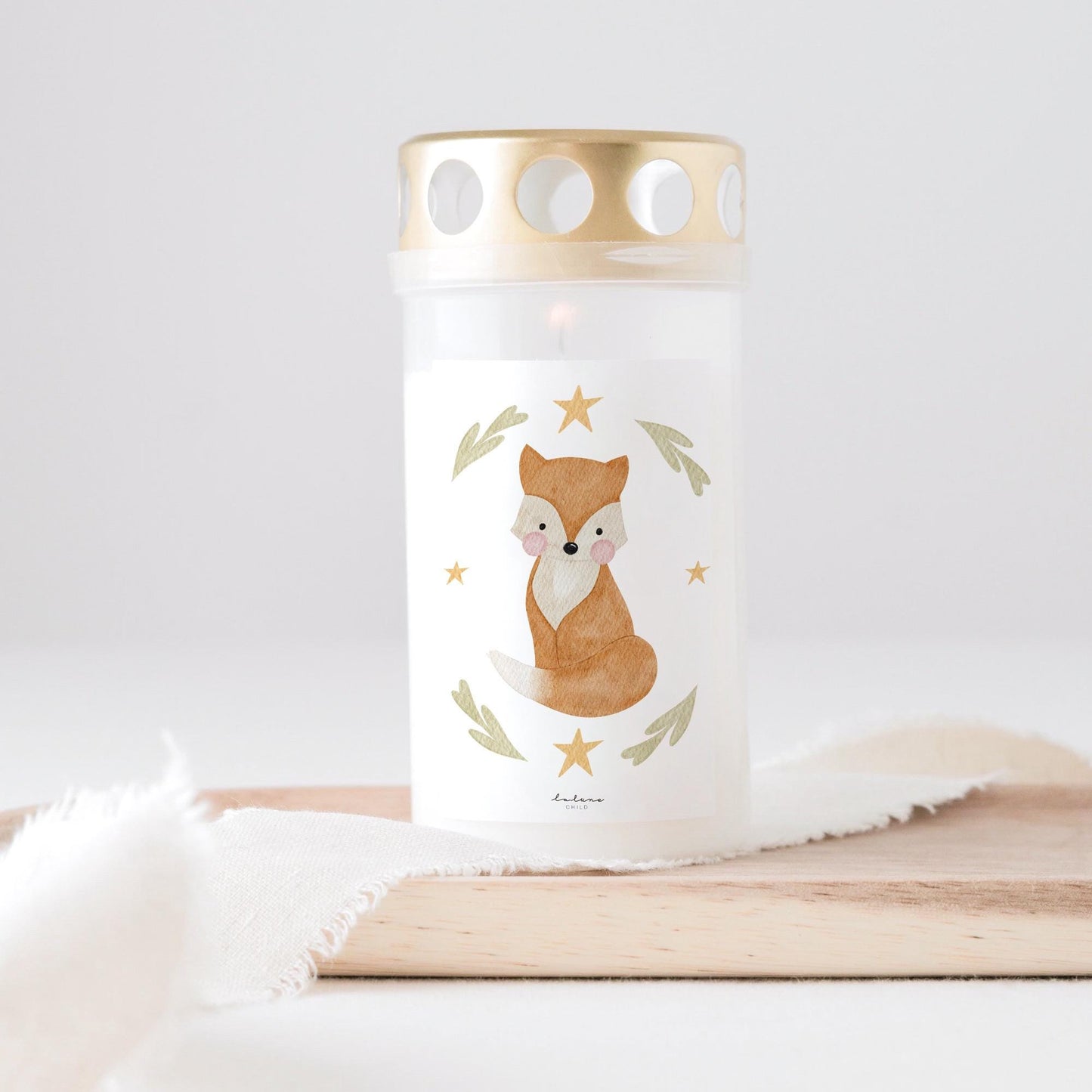 Grabkerze Fuchs Trauerkerze Trauergeschenk Sternenkind Himmelsgeburtstag