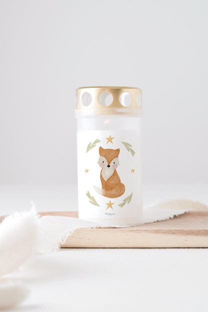 Grabkerze Fuchs Trauerkerze Trauergeschenk Sternenkind Himmelsgeburtstag