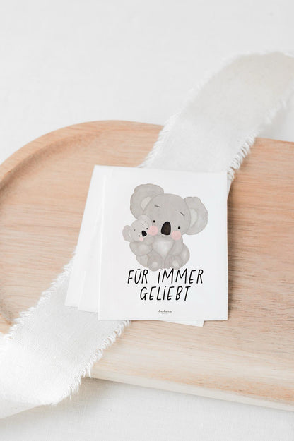 Aufkleber Grabkerze Koala Mama Papa Kind
