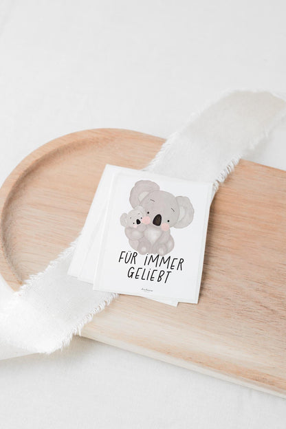 Aufkleber Grabkerze Koala Mama Papa Kind