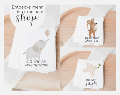 Sticker für Grabkerze Taube mit Spruch „Du bist geliebt“ Gedenkkerze Trauerkerze Sternenkind Grabkerzen Mama Papa Oma Opa